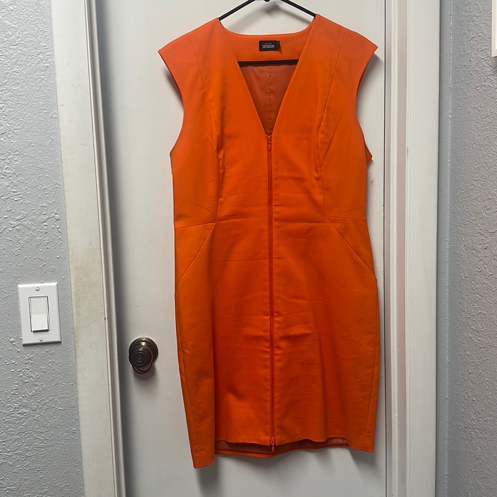 Kate Spade Saturday Size 12 Orange Zip Front Dress